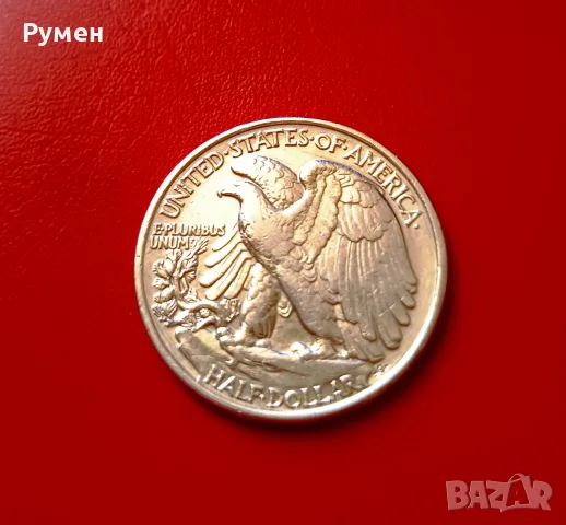 Half Dollar 1943 г-USA.Сребро!, снимка 4 - Нумизматика и бонистика - 47610517