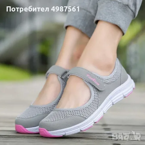 Дамски леки обувки от дишаща материя с велкро, размери 35-41