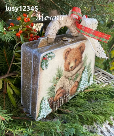 Кутия чантичка-Коледно мече! 🧸🎄✨, снимка 2 - Коледни подаръци - 56646005