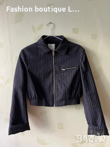 Bershka дамско яке тип сако с цип S размер с подплата и яка 💙