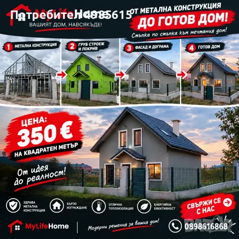 Сглобяеми Къщи от Олекотена Стоманена Конструкция