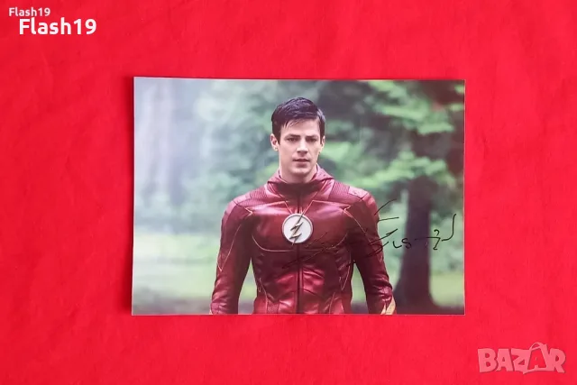 ⭐ Автограф Грант Гъстин (Светкавицата / The Flash) 13х18 (виж описанието)