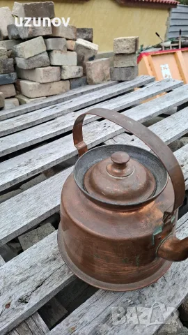 старинен меден чайник, снимка 2 - Антикварни и старинни предмети - 56657560