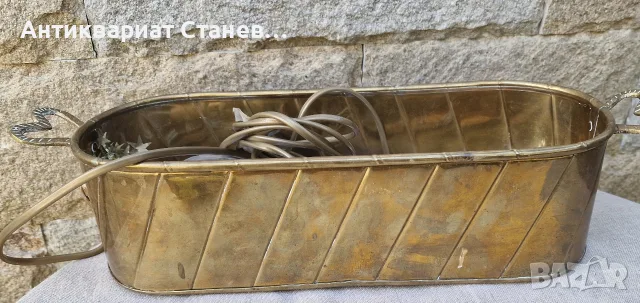 2 в 1 месингова лампа и кашпа, снимка 7 - Настолни лампи - 56713871