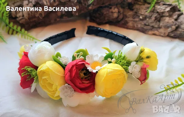 Диадема с цветя, снимка 4 - Аксесоари за коса - 56666300