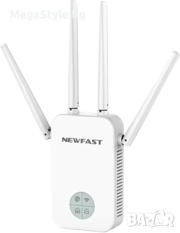 NEWFAST Мощен WiFi ретранслатор за дома, 1200Mbps двубандов WiFi разширител