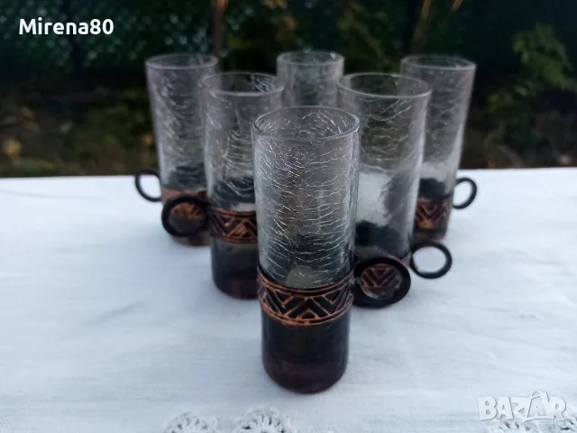 Ретро чаши за алкохол - Унгария, снимка 3 - Антикварни и старинни предмети - 56629740