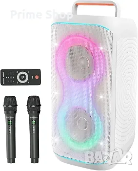 Преносима караоке тонколона GREEN KEEPER GKD61, 400W, 7200mAh, Bluetooth, 2 UHF микрофона