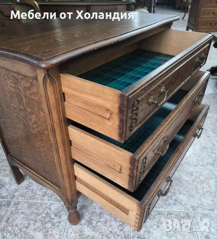 Дъбов скрин с 3 чекмеджета, снимка 7 - Скринове - 56725183