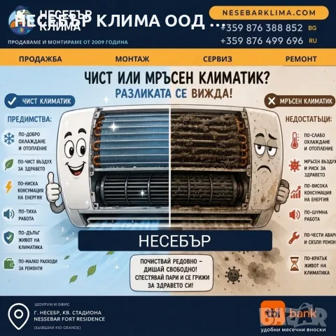 Годишна профилактика на климатици в Несебър | Nesebar Klima OOD