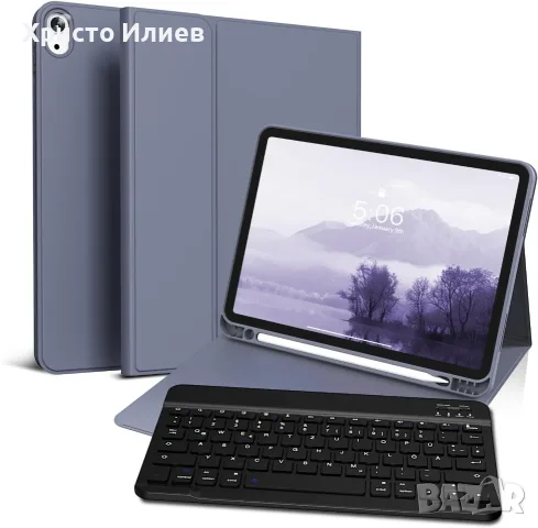 Кожен Калъф с Bluetooth клавиатура за таблет iPad Air 11 Inch M4 M3 M2 & iPad Air 5th/4th Gen