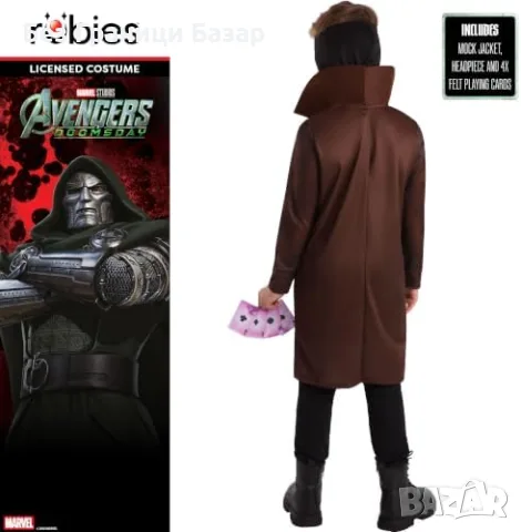 Нов Оригинален детски костюм Gambit Marvel супергерой с яке и аксесоари за Хелоуин