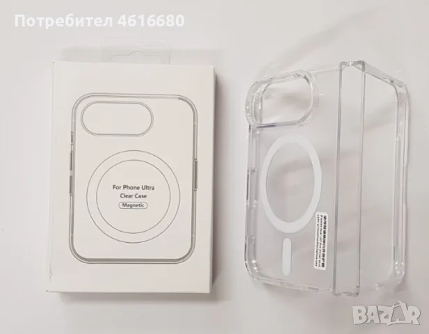 Прозрачен калъф със силиконова рамка и пластмасов гръб с MagSafe за  iPhone Ultra / iPhone Duo