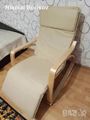 Люлеещ се стол бежов , снимка 2 - Столове - 56750705