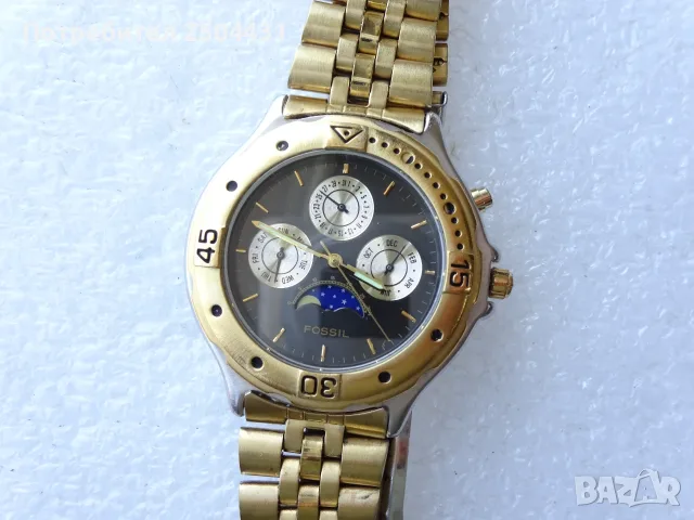 fossil moon phase vintage mens watch multifunction