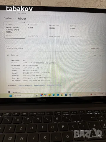 ASUS ZenBook IPS Touchscreen i5-10210U/512SSD/16RAM/WIN11 , снимка 7 - Лаптопи за работа - 56632620