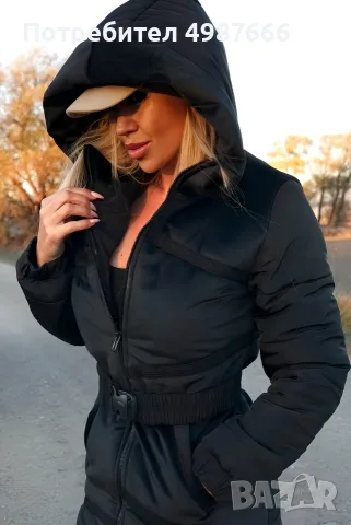 Дълго дамско яке   100% полиестер , снимка 3 - Якета - 56626303