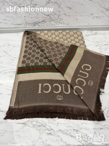 Gucci шал кашмир и коприна, снимка 7 - Шалове - 56559358