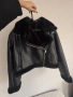 H&M кожено късо яке с пух, снимка 2