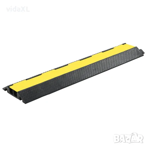 vidaXL Защитна рампа за кабели, 2 канала, гума, 101,5 см