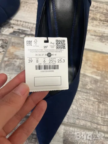 Сини обувки на ток Bershka, снимка 5 - Дамски обувки на ток - 56597134