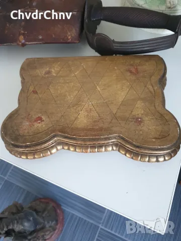 Франция 1800те/Empire 25см/Aмпир стара френска дървена основа-поставка за каминен часовник