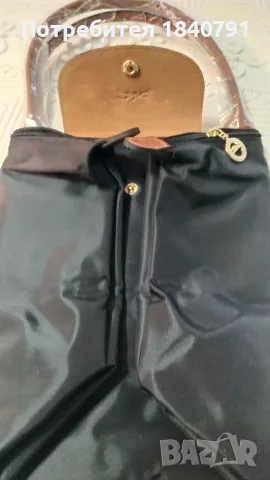 НОВА Longchamp – класическа, черна, L, дълги дръжки, снимка 7 - Чанти - 56605262