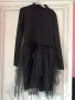 Дамска черна рокля с тюл Нова, снимка 2