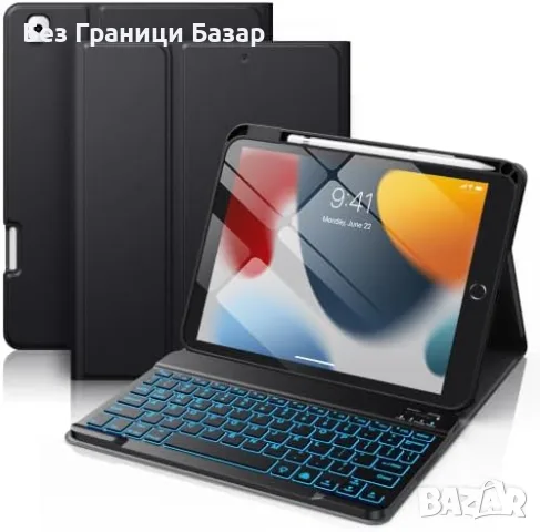 Нов Калъф с клавиатура за iPad 9 8 7 поколение 10.2 инча с подсветка 7 цвята кейс таблет Айпад
