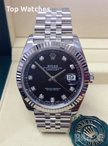 Rolex Datejust 41mm Steel Black Dial Diamond Automatic Мъжки / Унисекс Различни Варианти