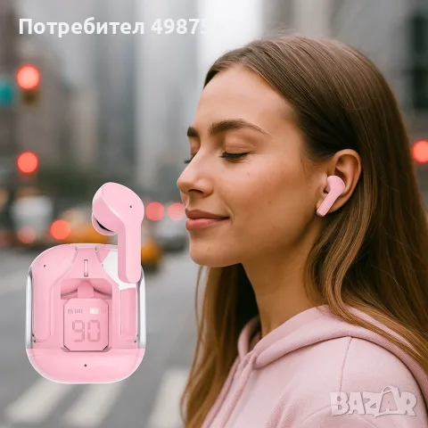 Безжични Bluetooth слушалки с LED дисплей и микрофон