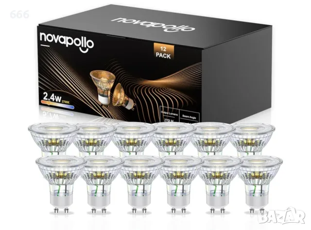 GU10 LED крушки, недимируеми, 2.4W (еквивалентно на 35W) 2700K