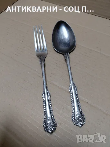 Комплект Стари Немски Голяма Вилица С Лъжица Stainless steel. НОМЕР 1944.
