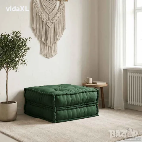 vidaXL Модулен диван зелен 70x70x36 плат, снимка 2 - Дивани и мека мебел - 56147526