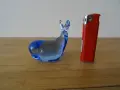 Стъклена фигура Син кит Мурано , снимка 1
