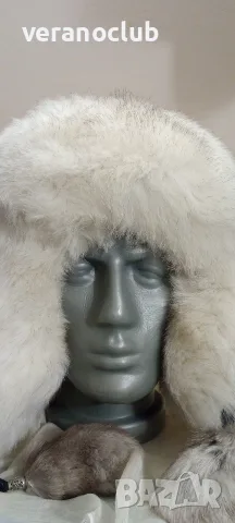 Мъжка шапка естествена кожа с естествен косъм