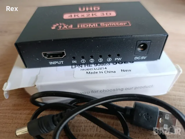 HDMI Сплитер (Разклонител) 1x4 – 4K x 2K 3D, снимка 2 - Стойки, 3D очила, аксесоари - 56737457