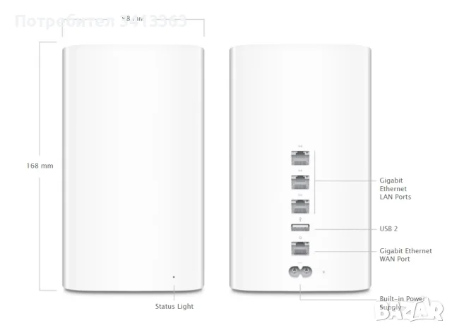 Apple AirPort Time Capsule A1470 2TB, снимка 2 - Рутери - 56570911