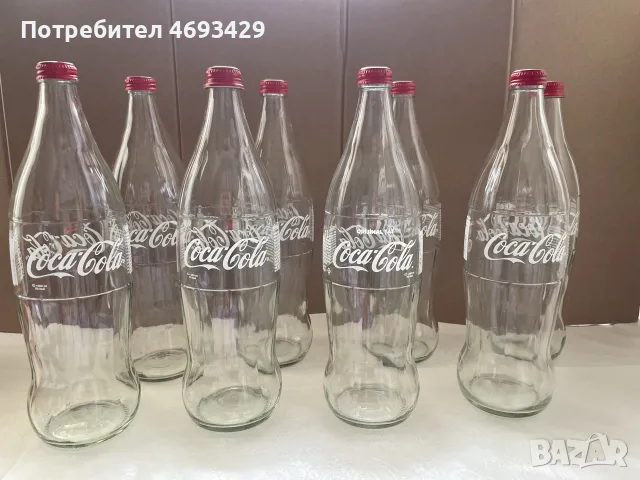 Литрови стъклени шишета, снимка 2 - Буркани, бутилки и капачки - 56619608