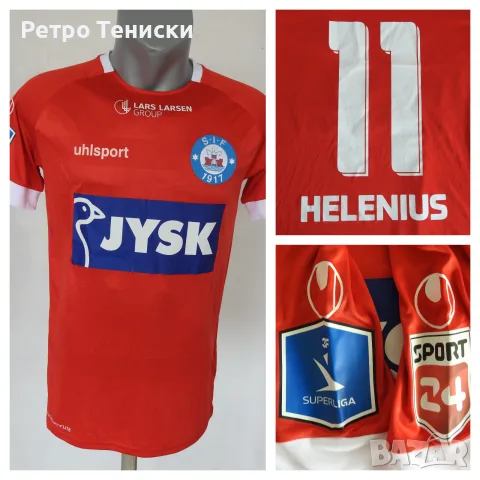 Тениска Silkeborg — Домакински (Helenius Uhlsport #11) Uhlsport — Мъже размер S Червено (сезон 2022)