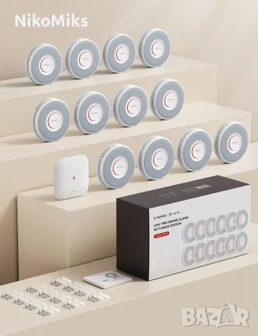 Нов Комплект Смарт Детектори за Дим X-Sense XS0B-MR121 с Базова Станция (12 броя)