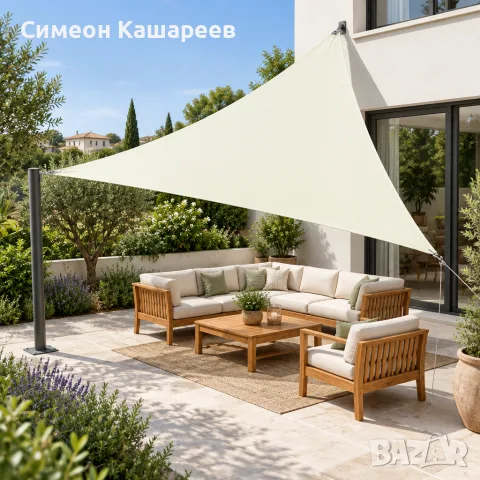 Водоустойчива триъгълна тента с UV защита, 2x2x2 м
