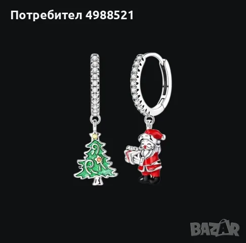 Коледни обеци с дядо коледа и елха