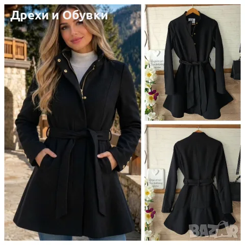 Черно разкроено палто Vero Moda