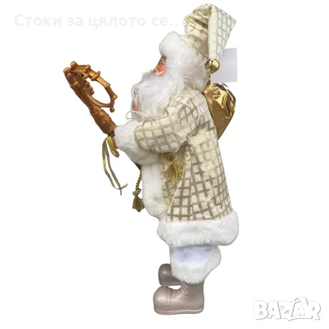Златният Дядо Коледа 50см, снимка 2 - Декорация за дома - 56660247
