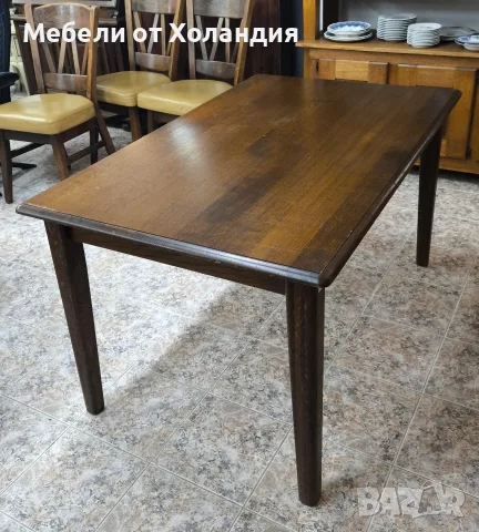 Дъбова трапезна маса + 4 стола, снимка 4 - Маси - 56680947