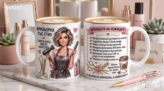 Керамична чаша „Фризьорка със стил“