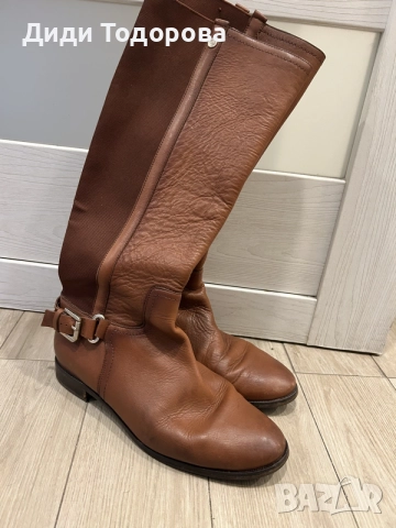 Оригинални дамски кожени ботуши Massimo Dutti (размер 41)