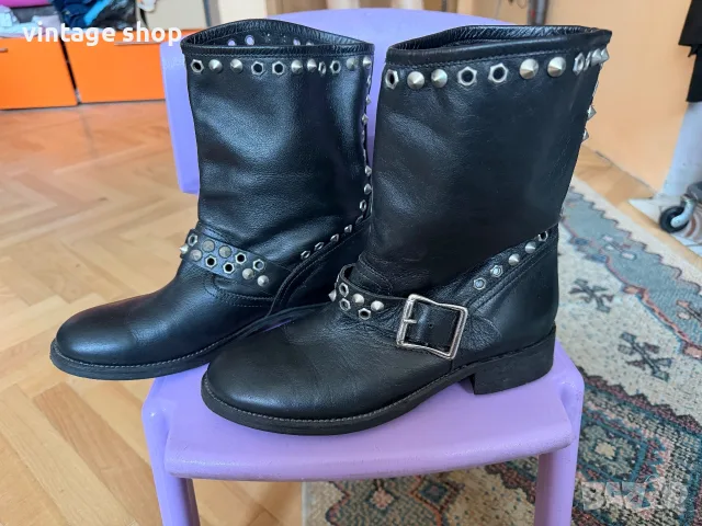 Ботуши Pinko (biker boots), размер 39, снимка 2 - Дамски ботуши - 56574487