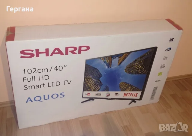 Sharp 40 инча Full HD Smart TV + ОРИГИНАЛЕН КАШОН, снимка 2 - Телевизори - 56640404